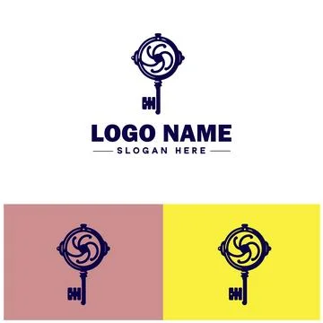 Wind-Up Key icon Clock key Spring key Winding key flat logo sign symbol edi.. Illustrazione stock