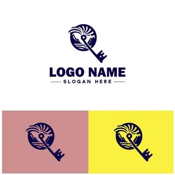 Wind-Up Key icon Clock key Spring key Winding key flat logo sign symbol edi.. Illustrazione stock