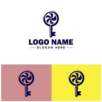 Wind-Up Key icon Clock key Spring key Winding key flat logo sign symbol edi.. Illustrazione stock