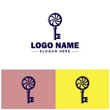 Wind-Up Key icon Clock key Spring key Winding key flat logo sign symbol edi.. Illustrazione stock