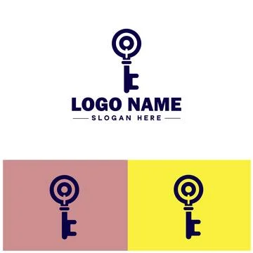 Wind-Up Key icon Clock key Spring key Winding key flat logo sign symbol edi.. Illustrazione stock