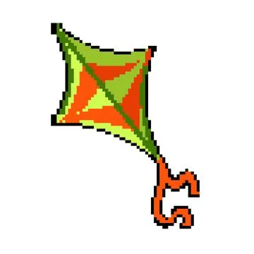 Wind kite pixel art vector illustration Stock Illustration