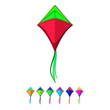 Wind kite sky cartoon vector graphic Stock Illustration