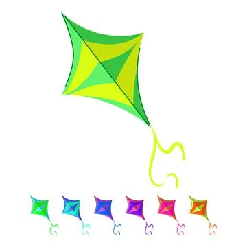 Wind kite vector cartoon graphic Stock Illustration