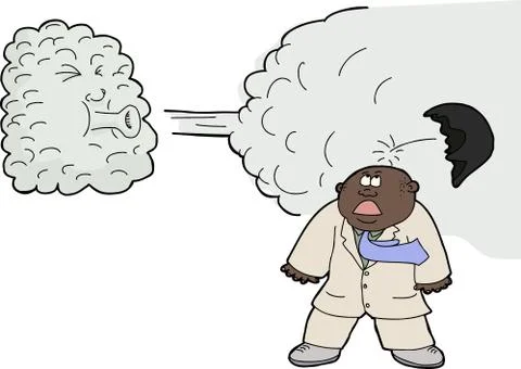 Wind lifts a toupee Stock Illustration