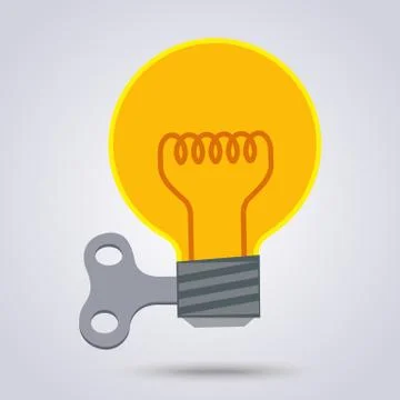 Wind up light bulb Stock Illustration
