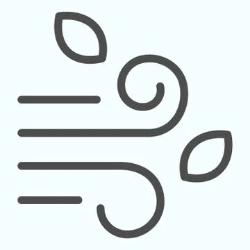 Wind line icon. Cold blowing threads and leafs. Autumn season vector design Stock Illustration