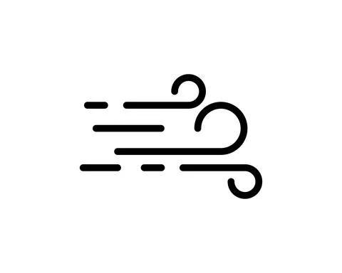 Wind line icon, outline vector logo illustration, linear forecast pictogram i Stock Illustration