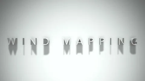 Wind mapping 3D title animation with shadows on a white background Stock Footage 297819308