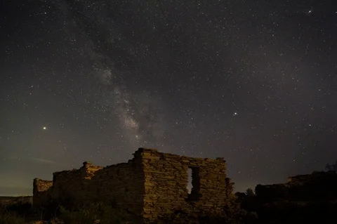 Wind Mill and Milky Way Stock Footage 101285238