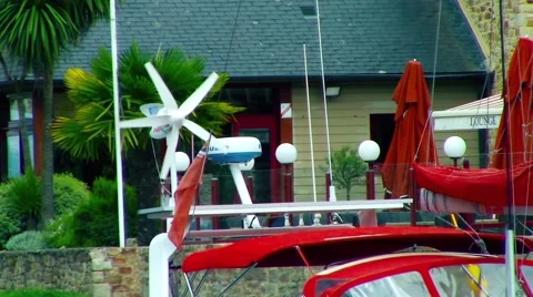 Wind mill on a boat Stock Footage 66246033