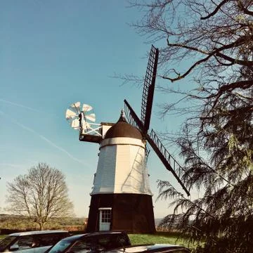 Wind Mill on farm Stock Photos