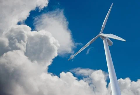 Wind mill frog view Foto stock