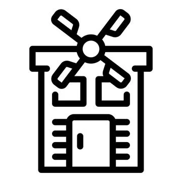 Wind mill icon outline vector. Art gallery Illustrazione stock