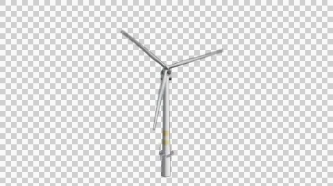 Wind Mill looping with alpha transparent Stock Footage 44240449
