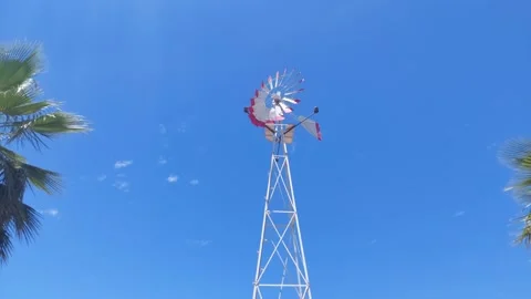 Wind mill quick pan up Stock Footage 173582379