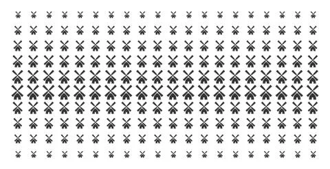 Wind Mill Shape Halftone Pattern Illustrazione stock