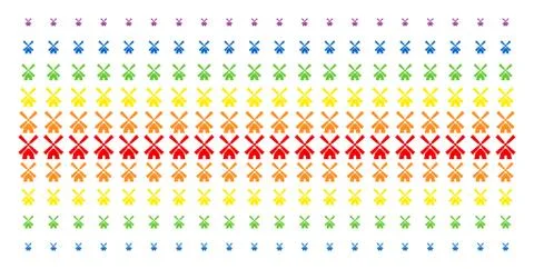 Wind Mill Shape Halftone Spectrum Pattern Stock Illustration
