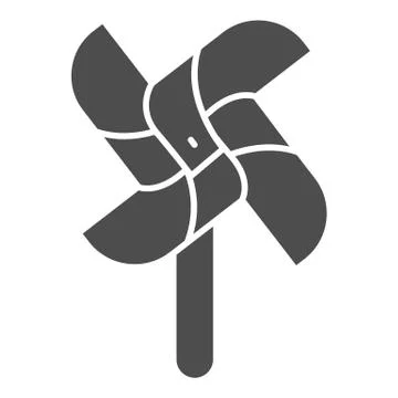 Wind mill toy solid icon, Playground concept, pinwheel sign on white background Stock Illustration