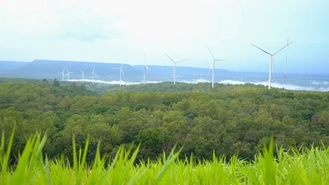 Wind mill turbine generator in the sunset. Stock Footage 90523820