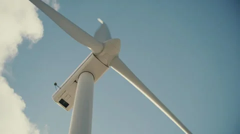 Wind mill turbines blades rotating generating power Stock Footage 47008493