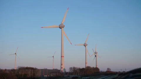 Wind mill turbines Stock Footage 280123863