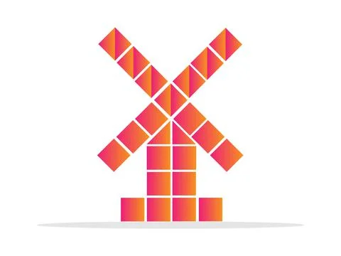 Wind mill vector design, colorful concept logo, emblem Stock Illustration