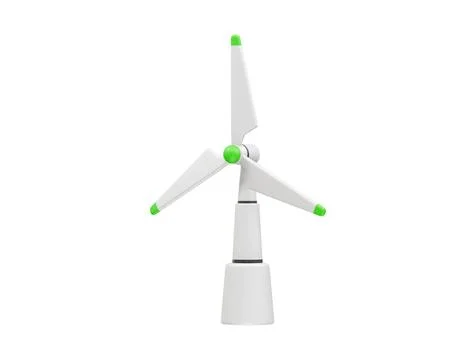 Wind mill, wind turbine wind power station with long vanes icon illustration Stock Illustration