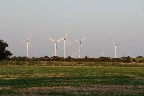 Wind mills making wind power Stock Photos