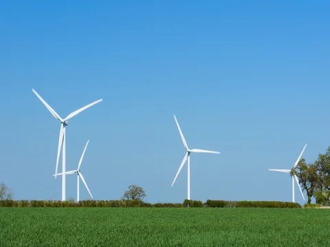 Wind mills on a wind farm Stock Footage 75583513