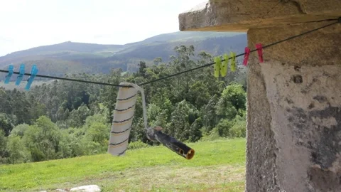 Wind in the mountains moves roller Stock Footage 255912091