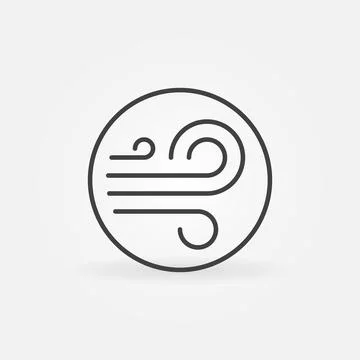 Wind outline vector concept round simple icon Illustrazione stock