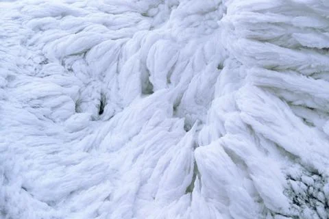 Wind painted Snow Texture Pattern on stone Background, Winter background. Foto stock