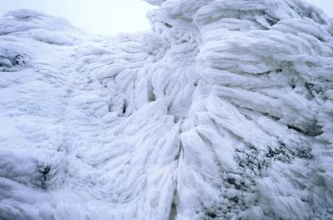 Wind painted Snow Texture Pattern on stone Background, Winter background. Stock Photos