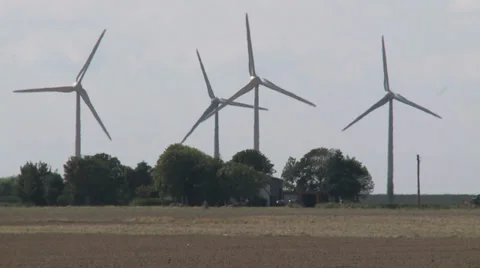 Wind park in germany - HD Stock Footage 27888352