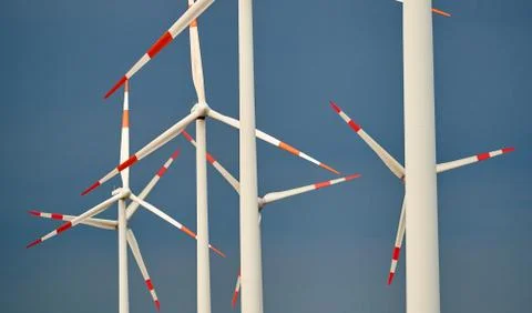Wind park in germany Stock Photos