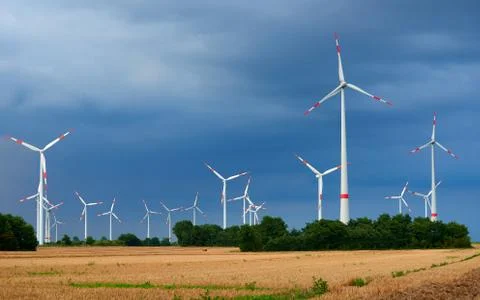 Wind park in germany Stock Photos
