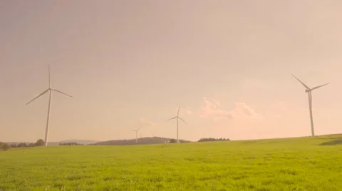 Wind park at sunset light Vidéo 65213672