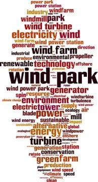 Wind park word cloud Ilustração Stock