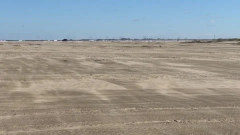 Wind Pattern Beach with Wind Farm Static Stock Footage 334835675