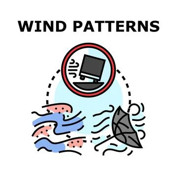 Wind patterns concept illustrating weather and climate impact 스톡 일러스트