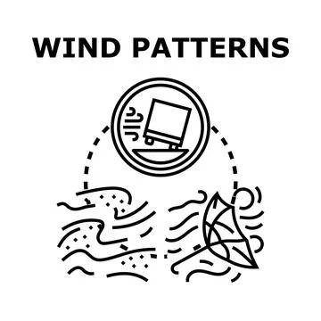 Wind patterns concept illustrating weather and climate impact Stock Illustration
