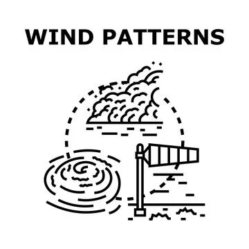 Wind patterns concept vector illustration with different elements 스톡 일러스트