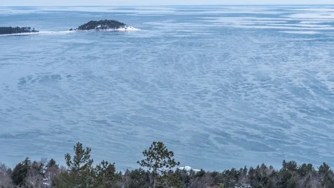 Wind patterns on lake superior Stock Footage 100138226