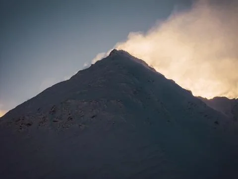 Wind at the peak of the Andes mountain range. Stock Photos