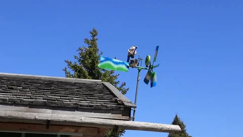 A wind pinwheel as a concept of alternative energy source like wind power Stock Footage 131707697
