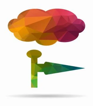 Wind poly icon Stock Illustration