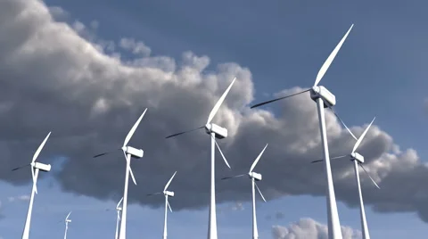 Wind Power  - 4K Resolution Ultra HD Stock Footage 45670813