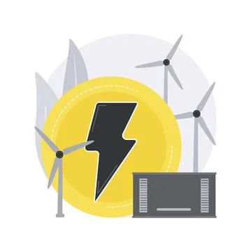 Wind power abstract concept vector illustration. Stock Illustration