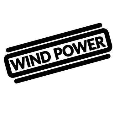 Wind power black stamp Stock Illustration